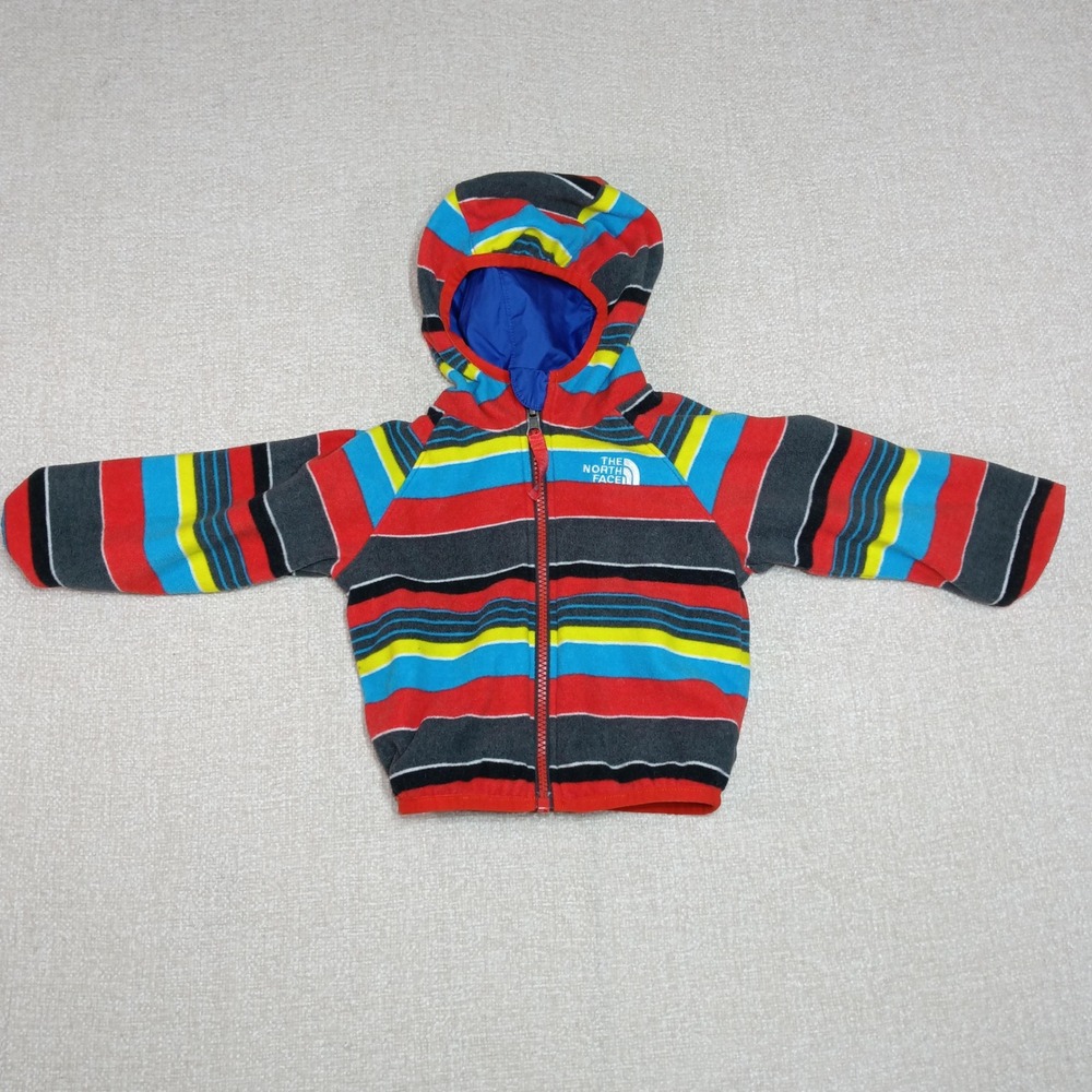 The North Face Infant Reversible Chimborazo Hooded Jacket Blue Striped NF00CN89